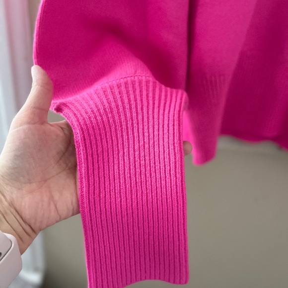 NWOT FRENCH CONNECTION Pink Puff Sleeve Turtleneck Sweater XS - Picture 3 of 5